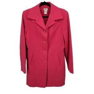 JPR separates womens 10 pink retro long line button coat blazer car coat VTG